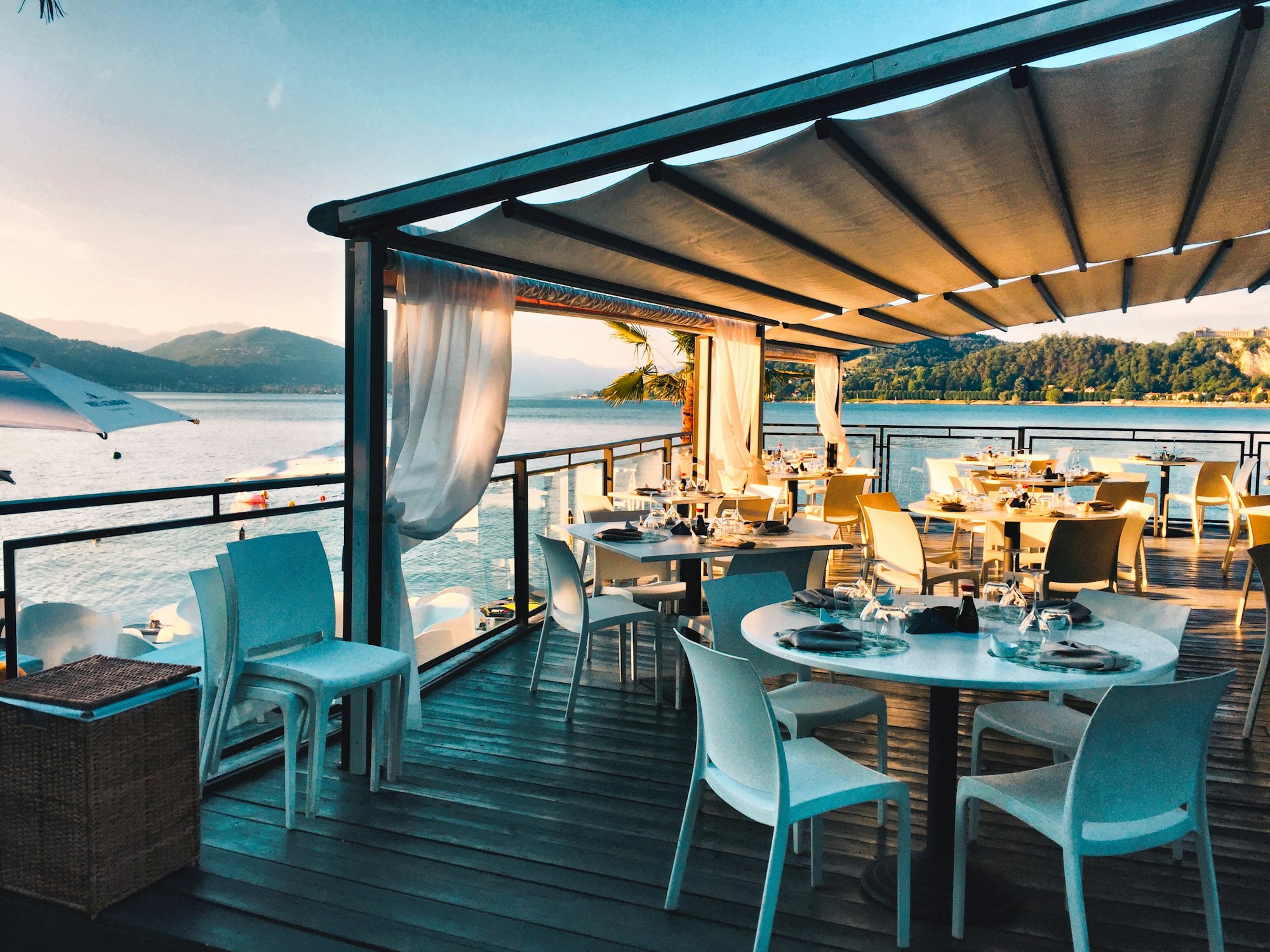 Fine dining ambiance with warm lighting